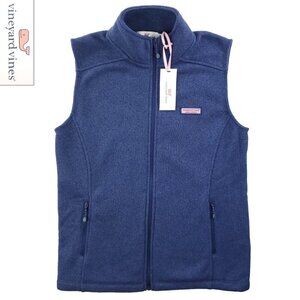 Vineyard Vines Fleece Sweater Vest Full Zip Soft Women's Small NWT